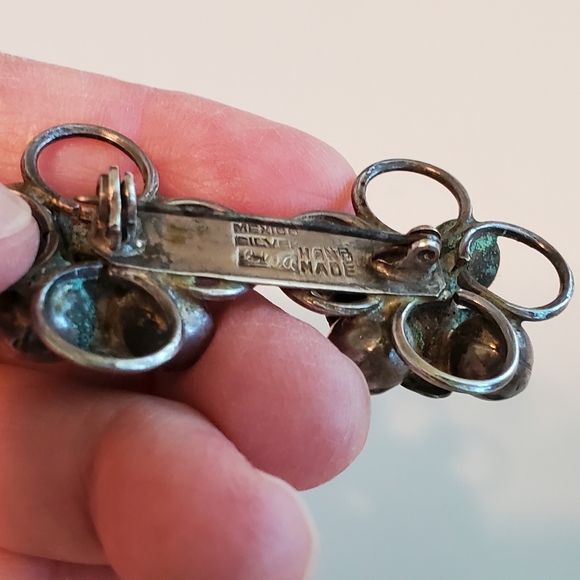 Sterling Bracelet & Brooch Set Sterling Silver Estate Piece Unique Hand Made - Picture 6 of 17